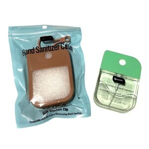 b.pure Cucumber Mint Hand Sanitizer Spray 1.15oz with Tan Silicone Keychain Case
